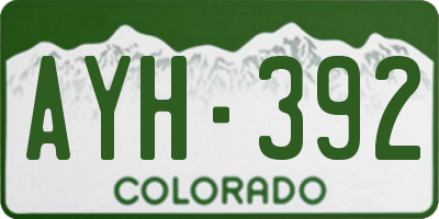 CO license plate AYH392