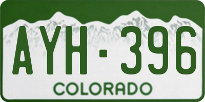 CO license plate AYH396