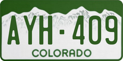 CO license plate AYH409