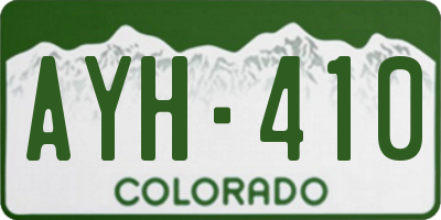 CO license plate AYH410