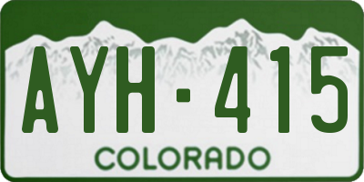 CO license plate AYH415