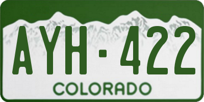 CO license plate AYH422