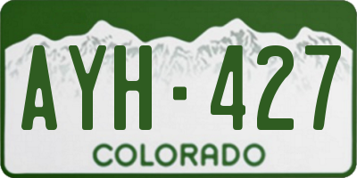 CO license plate AYH427