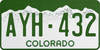 CO license plate AYH432