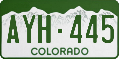 CO license plate AYH445