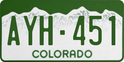 CO license plate AYH451