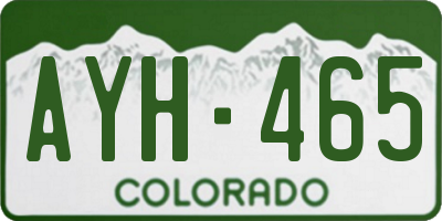 CO license plate AYH465