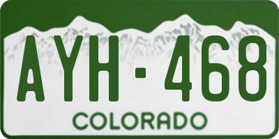 CO license plate AYH468