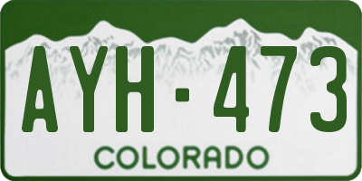 CO license plate AYH473