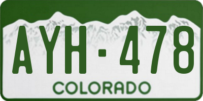 CO license plate AYH478
