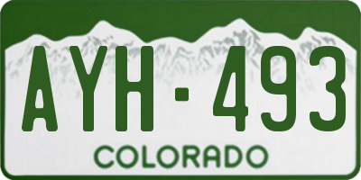 CO license plate AYH493