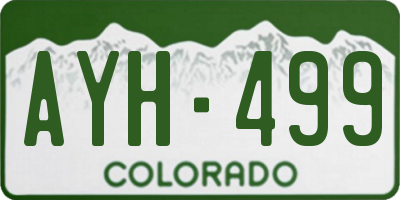 CO license plate AYH499