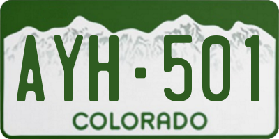 CO license plate AYH501