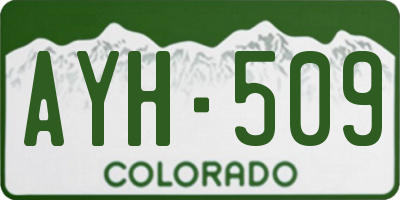 CO license plate AYH509