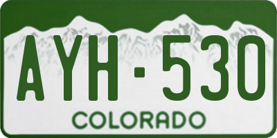 CO license plate AYH530