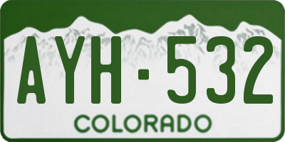 CO license plate AYH532