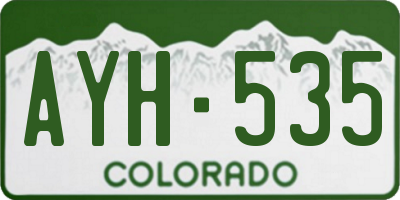 CO license plate AYH535