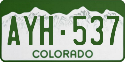 CO license plate AYH537