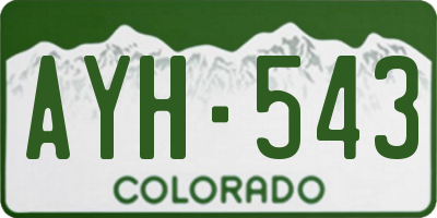 CO license plate AYH543
