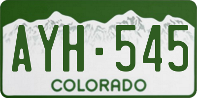 CO license plate AYH545