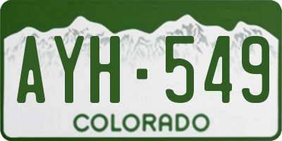 CO license plate AYH549