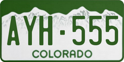 CO license plate AYH555