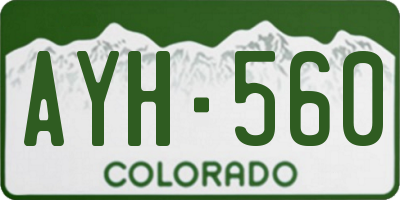 CO license plate AYH560