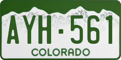 CO license plate AYH561