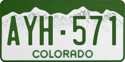 CO license plate AYH571
