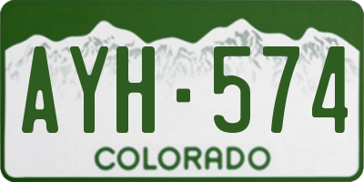 CO license plate AYH574