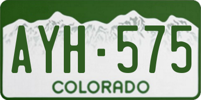 CO license plate AYH575