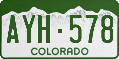 CO license plate AYH578