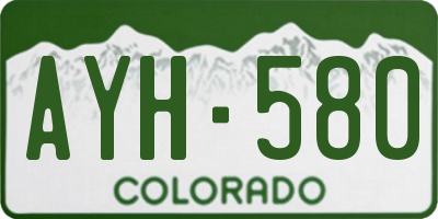 CO license plate AYH580