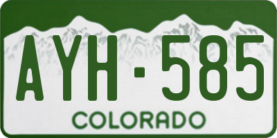 CO license plate AYH585