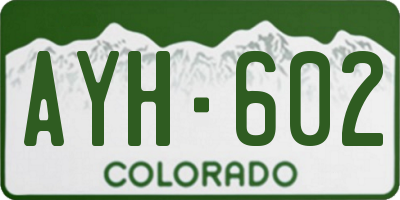CO license plate AYH602