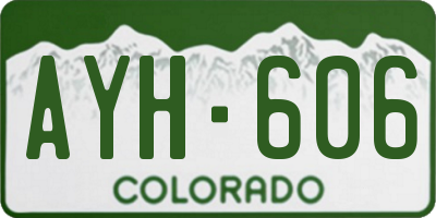 CO license plate AYH606