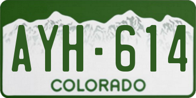 CO license plate AYH614