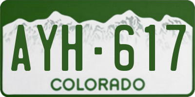 CO license plate AYH617