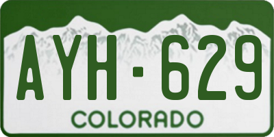 CO license plate AYH629