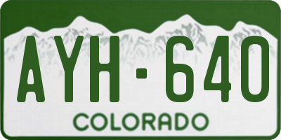 CO license plate AYH640