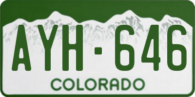 CO license plate AYH646