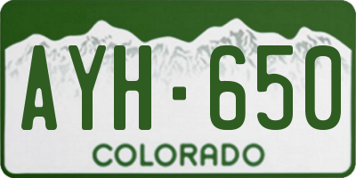 CO license plate AYH650