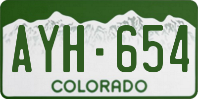 CO license plate AYH654
