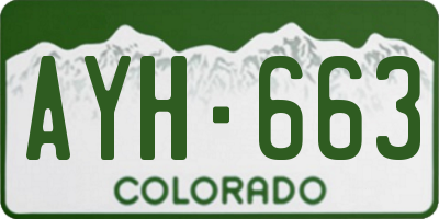 CO license plate AYH663
