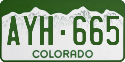 CO license plate AYH665