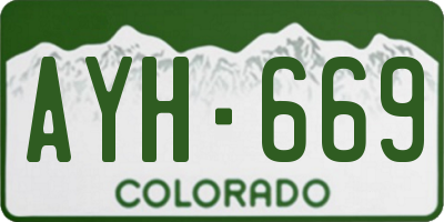 CO license plate AYH669