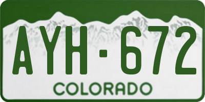 CO license plate AYH672
