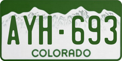 CO license plate AYH693
