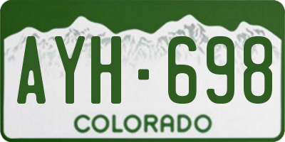 CO license plate AYH698