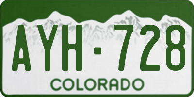 CO license plate AYH728